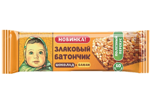 Батончик злаковый Аленка банан-шоколад